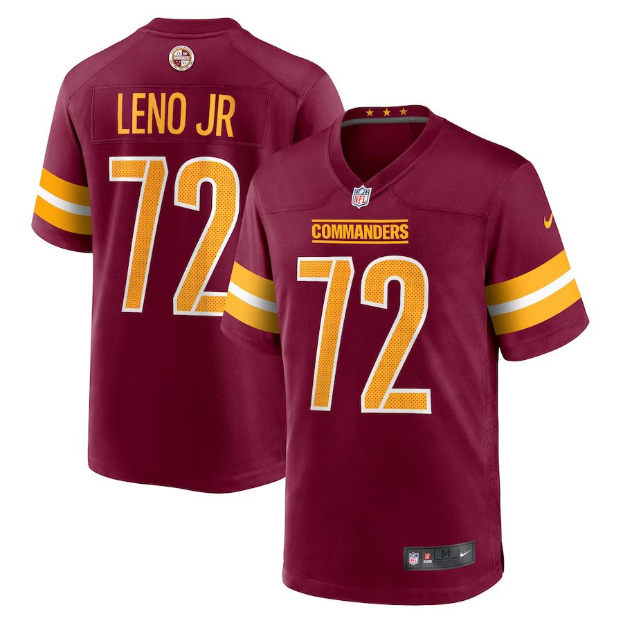 Men Washington Commanders #72 Charles Leno Jr. Nike Burgundy Home Game Player NFL Jersey